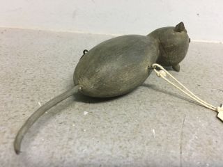 Vintage Folk Art Mouse Wooden Weighted Fishing Lure - No Hooks - 5.  5 
