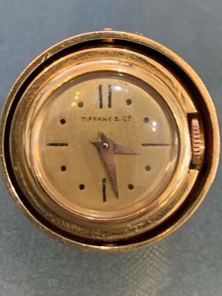 Tiffany & Co Pendant 18k Gold Vintage Flip Top Acorn Ball Watch.