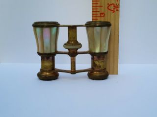 Vintage Opera Glasses Brass & Mother Of Pearl. .  Antique ?
