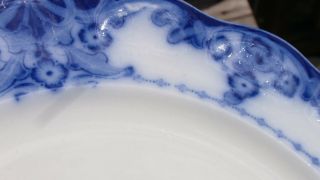2 ANTIQUE PORCELAIN PLATES FLOW BLUE ROYAL DOULTON & WOODS WARE ENOCH ENGLAND 3