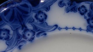 2 ANTIQUE PORCELAIN PLATES FLOW BLUE ROYAL DOULTON & WOODS WARE ENOCH ENGLAND 4