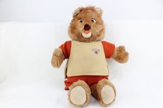Teddy Ruxpin 1985 World Of Wonder Stuffed Bear Not Missing Nose 21 "