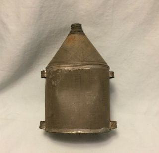 Antique Late 19th Century Tin Miners Canteen Water Bottle Flask Great Old Patina