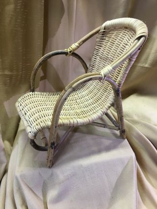 Vintage Wicker Chair For Dolls