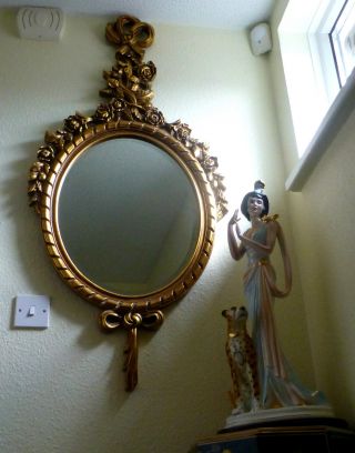 Mirror - Most Ornate Large Gilt Framed Beveled Edge Mirror - Very Grand