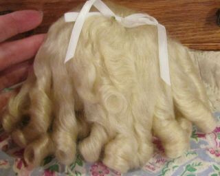 G394 11 - 12 " Blond Mohair Wig Or French For Antique Bisque Doll