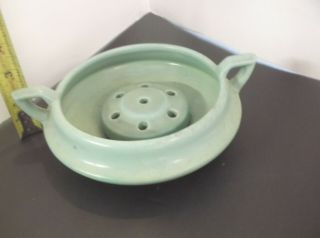 antique vintage matte green flower frog bowl combo 3