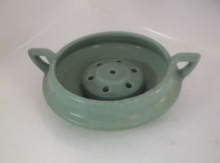 antique vintage matte green flower frog bowl combo 5