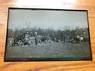 Postcard Era Sideshaft Gas Engine Hit Miss Farm Old Antique