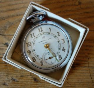 1960 Ingersoll Pocket Watch Running Perfectly - Box And Gaurantee
