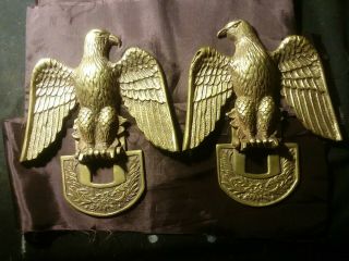 Antique Brass Eagle Bookends.  Korea.