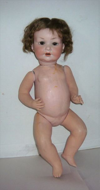 18 " Antique German Armand Marseille 971 A6m D.  R.  G.  M.  Bisque Head Doll,  Comp.  Body