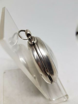 Antique solid silver pair cased verge fusee Bradshaw pocket watch 1850 ref502 3