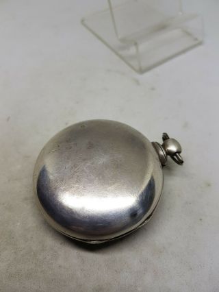 Antique solid silver pair cased verge fusee Bradshaw pocket watch 1850 ref502 4