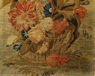 LARGE MID 19TH CENTURY NEEDLEPOINT OF A PARROT ON A BASKET OF FLOWERS - c.  1860 4