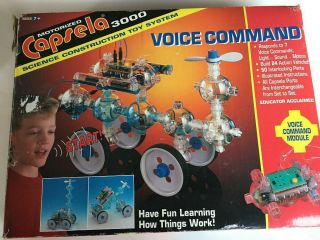 Vintage Htf Capsela 3000 Motorized Voice Command Scienceconstruction Set 80 - 9300