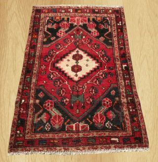 Antique Hand Knotted Persian Hamadan Wool Area Rug 4.  5 X 2.  10 Ft (6546)