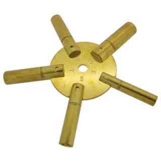 Clock Winding Key Brass Odd Sizes Star Spider Bench 3 5 7 9 11 Winder Prong Tool