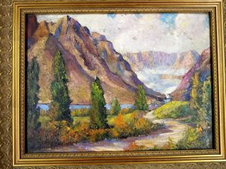 Incredible Antique Abstract Impressionist Oil On Board Painting