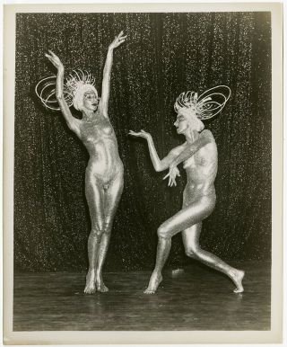Risqué Body Painted Dancers Grisha & Brona Sensual Art Deco Photograph Vintage