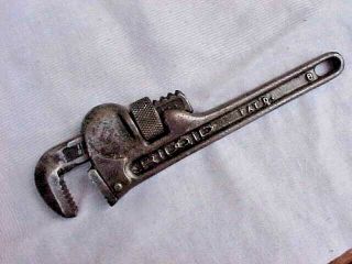 Antique Ridgid 6 Steel Adjustable Pipe Wrench - Very Well Made - Very Cool