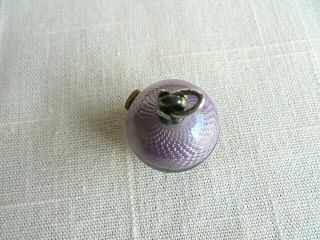 Vintage / Antique Swiss Purple Enamel Guilloche Pendant / Charm Ball Watch - Runs