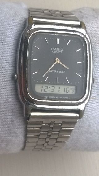 Casio Mens Vintage Ana Digi Lcd Digital Quartz Watch Aq - 307