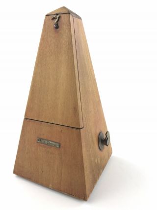 Vintage Seth Thomas Metronome De Maelzel Wood Case Wind Up Great 2