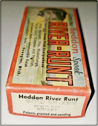 Heddon Lure Box For Rare 9010 Sr - Xby Spook Ray Black & Yellow Shore River Runt
