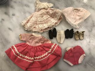 Vintage Betsy Mccall Doll Clothing - Pink Party Dress And Pink Sun Dre Shoes Socks