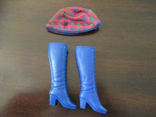 Barbie Vintage Mod Fashion Doll Outfit Mainly For Rain 3338 Blue Boots Hat 5