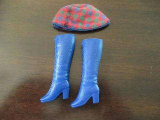 Barbie Vintage Mod Fashion Doll Outfit Mainly For Rain 3338 Blue Boots Hat 6