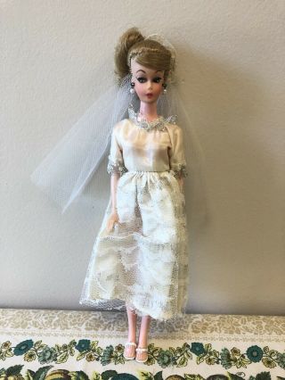 Vintage 1960’s Ponytail Barbie Bild Lilli Clone Uneeda Wedding Dress Bride