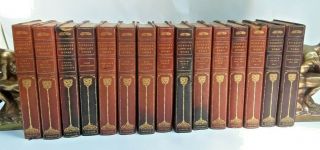 Antique 15 Volume Set Of Charles Dickens Leather Bounds Nr