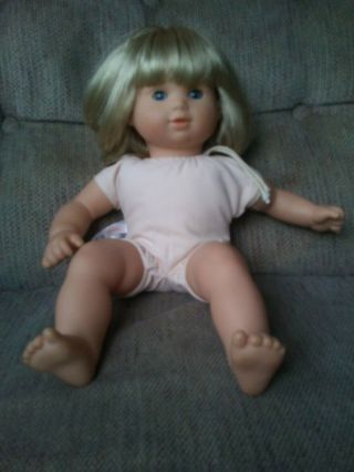 American Girl Pleasant Company Bitty Baby Twin Girl Doll Blonde Blue Eyes 14 "