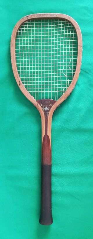 Antique Very Rare Keystone Flat Top Tennis Racket With Fantail Handle C 1898