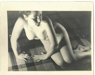 Vintage Andre De Dienes Credit Lady Fine Art Nude Figure Photograph Studio Nymph