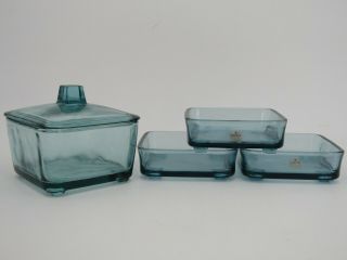 Dansk Designs Jens Quistgaard Glass Staved Teak & Marmalade Jars Made In Denmark