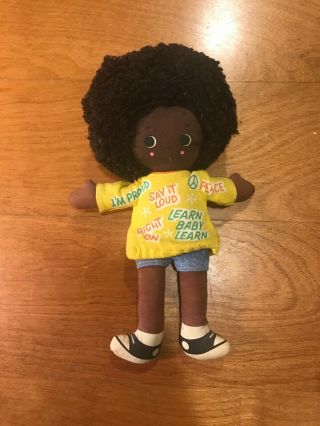 Vintage 9” Cuddly Lil’ Souls Shindana Doll 1970’s Black African American Plush