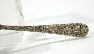 Vintage Sterling S.  KIRK & SON Floral Repousse Berry Serving Spoon 5