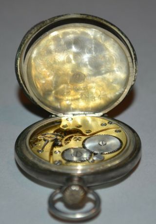 Antique 0 Size 800 Silver Pocket Watch,  Running 5