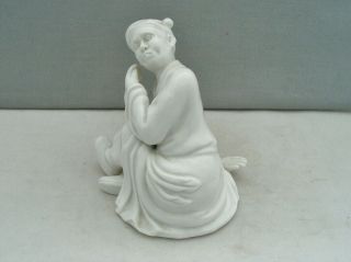 CHINESE BLANC DE CHINE PORCELAIN FIGURINE OF A SEATED MAN 3