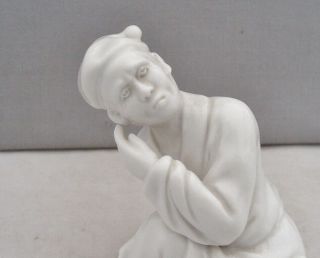 CHINESE BLANC DE CHINE PORCELAIN FIGURINE OF A SEATED MAN 4