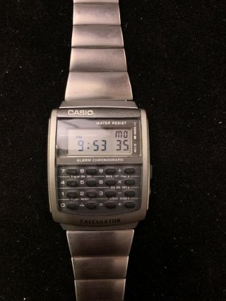 Casio Ca506 - 1 Mens Classic Digital 8 - Digit Calculator Stainless Steel Watch