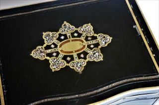 ANTIQUE FRENCH NAPOLEON III Ebony & Inlaid Brass CAVE A LIQUEUR DECANTER BOX A/F 6