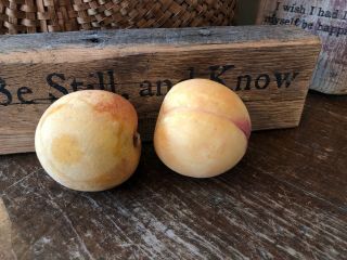 Antique Vintage Peach Alabaster Stone Fruit Italy 5