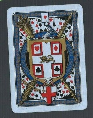 Swap Playing Cards 1x Antique U.  K 1883 Worshipful Company Shield Cards Swords