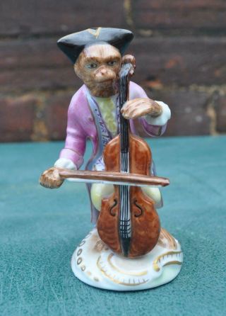 Antique Von Schierholz Monkey Band " The Cello Cellist Player " Musician Figure