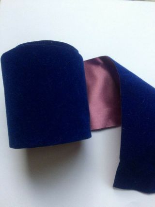 Vintage Blue Purple Velvet Fuzzy Ribbon Trim