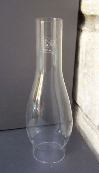 Vintage Duplex Oval Bulge Glass Oil Lamp Chimney 65mm 2 1/2 " Anchor Brand Top